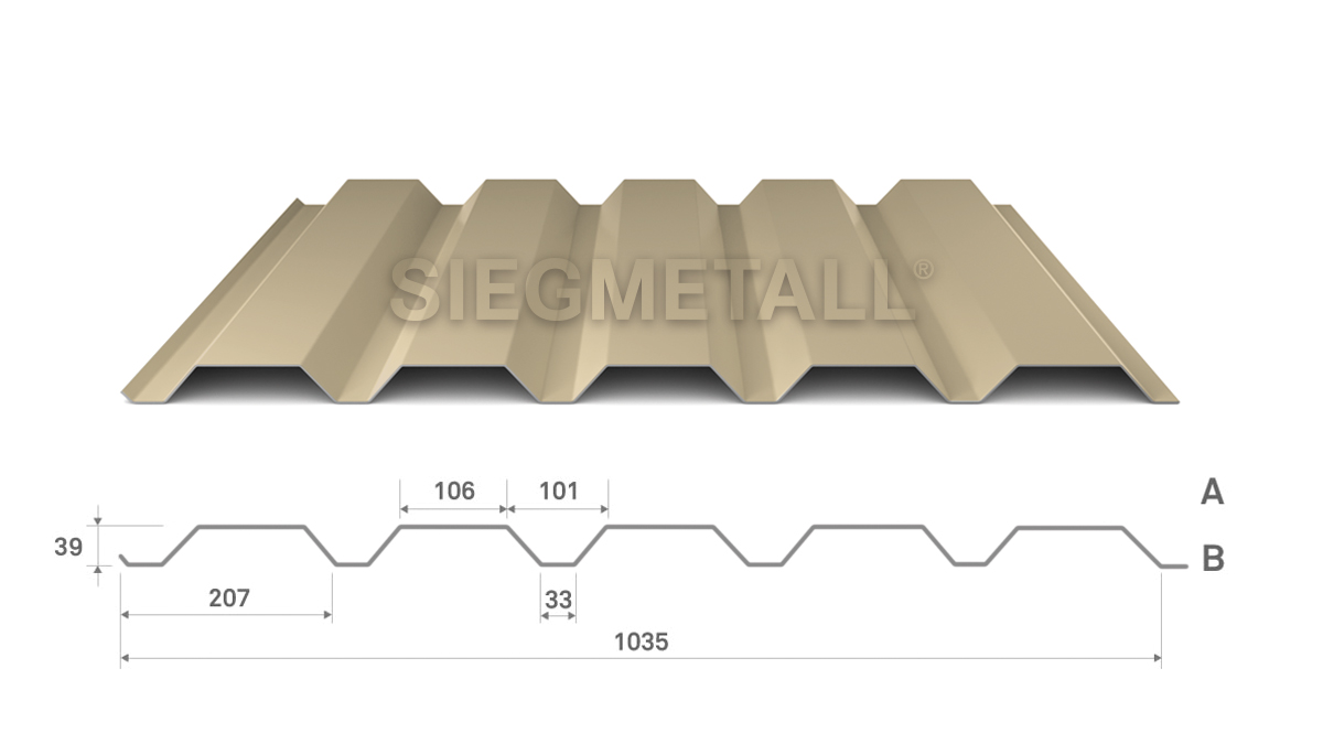  Siegmetall Trapezblech S35-207 RAL 1015 positiv