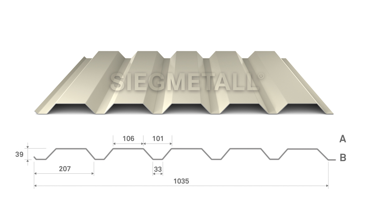  Siegmetall Trapezblech S35-207 RAL 9010 positiv
