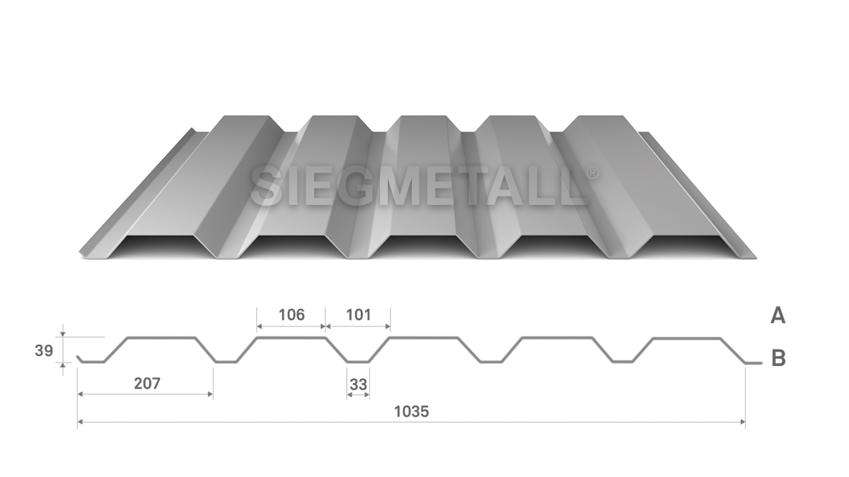  Siegmetall Trapezblech S35-207-PLUS-ZM300 positiv